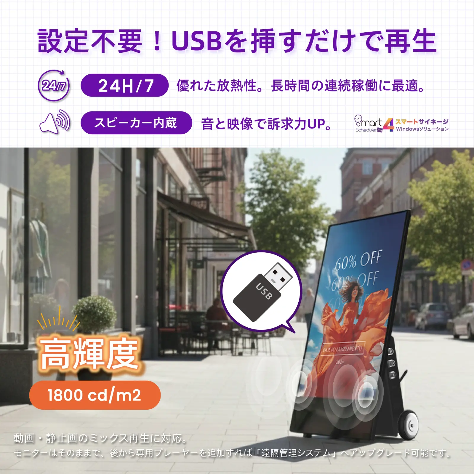 設定不要！USBを挿すだけで再生